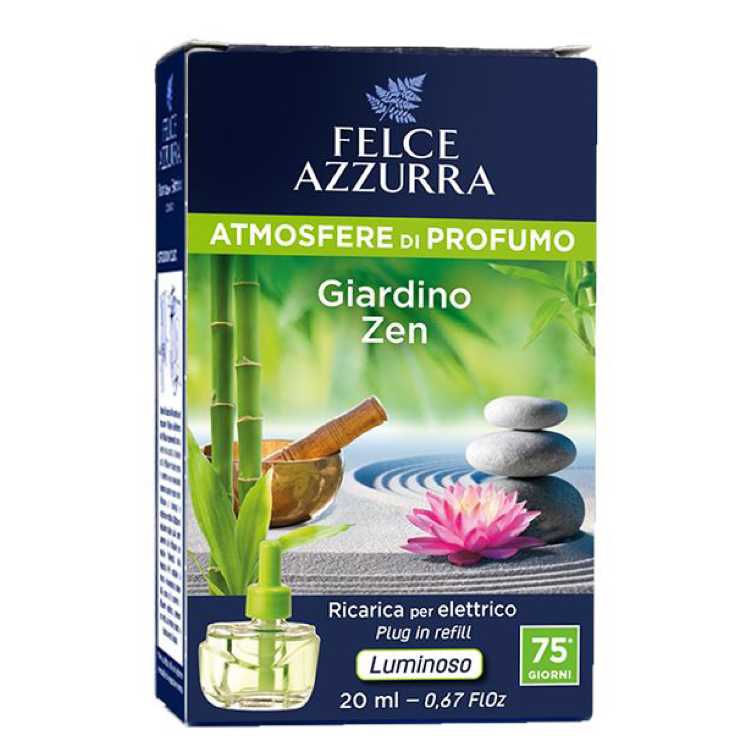 6 Conf. Felce Azzurra Giardino Zen Ricarica per Diffusore Elettrico  Luminoso