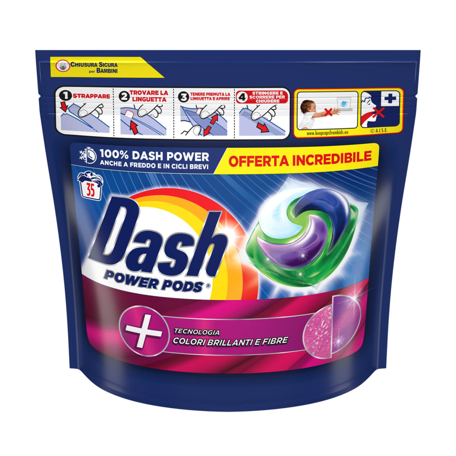 Detersivo Bucato Dash Pods Power Igiene E Colore x 19 pezzi